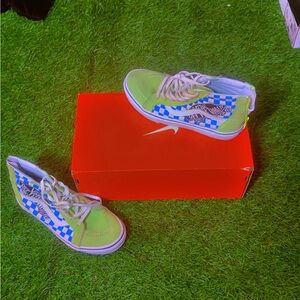 Nike Green and Blue Checkered Sneakers